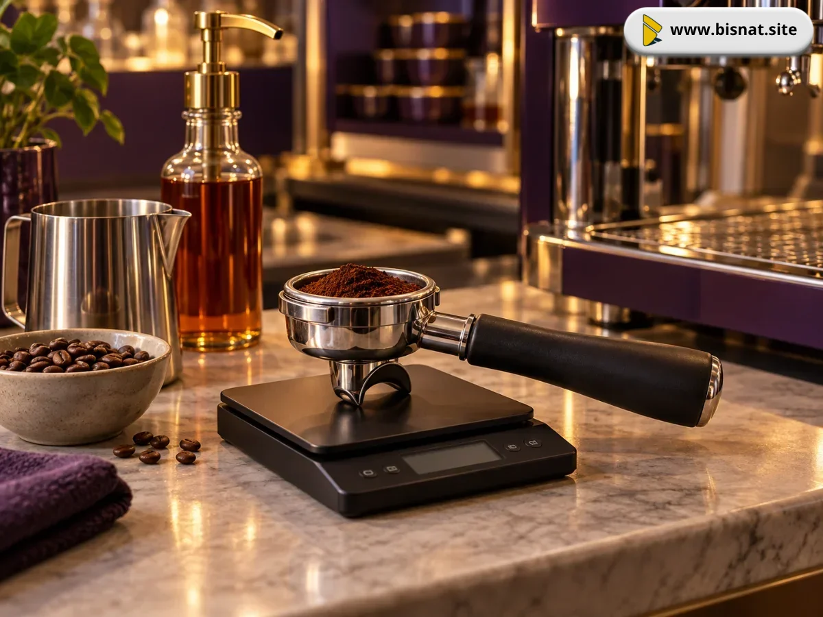 Penakaran bahan membantu menjaga biaya dan porsi kopi susu tetap konsisten.